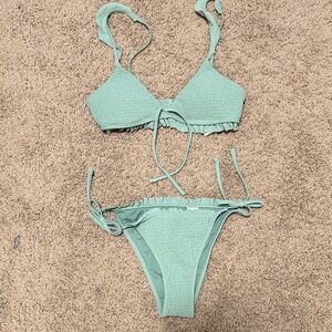 Hollister Light Green Bikini top and bottom